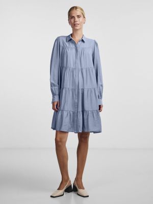 Y.A.S Naisten Mekko, YASPALA LS SHIRT DRESS Vaaleansininen