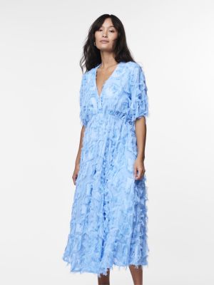 Y.A.S Naisten Mekko, K-YASPAZYLLA 2/4 MIDI DRESS Vaaleansininen