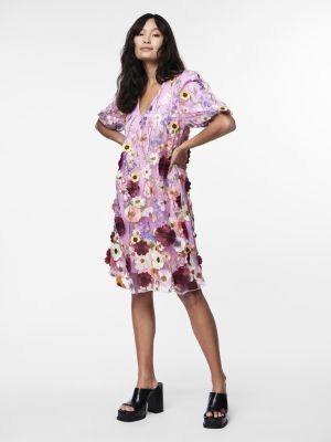 Y.A.S Naisten Mekko, YASFLOWERING SS DRESS Vaaleanpunainen Kuosi