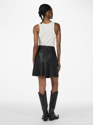 Y.A.S naisten nahkahame, YASCOLLY MW NAPLON LEATHER SKIRT Musta