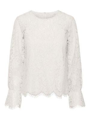 Y.A.S naisten paita, YASPERLA LS LACE TOP S Luonnonvalkoinen