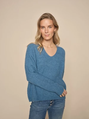 Mos Mosh neule, THORA V-NECK KNIT Keskisininen