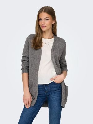 Only Naisten Neuletakki, Lesly Ls Open Cardigan Grafiitti