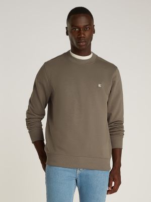 Calvin Klein Jeans Miesten Collegepaita, CK EMBRO BADGE CREW NECK Ruskeanharmaa