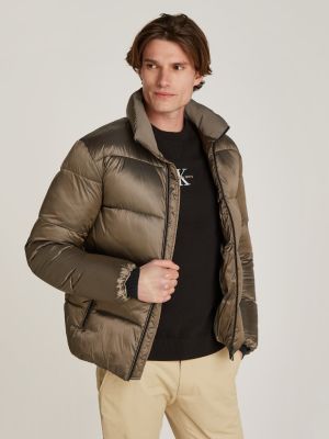 Calvin Klein Jeans miesten talvitakki,TWO TONE PUFFER JACKET Ruskeanharmaa