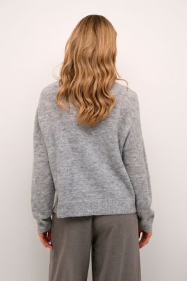 Culture Naisten Neuletakki, K-CACHEIA CARDIGAN Light Grey Melange