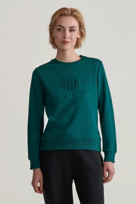 Gant college, TONAL ARCHIVE SHIELD SWEAT Tummanvihreä