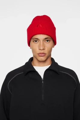 J.Lindeberg Miesten Pipo, JIVE WOOL BEANIE Punainen