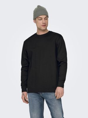 Only and Sons miesten pitkähihainen t-paita,FRED LONG SLEEVE T-SHIRT  Musta