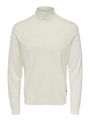 Only and Sons Miesten Pooloneule, Wyler Life Roll Neck Nos Valkoinen