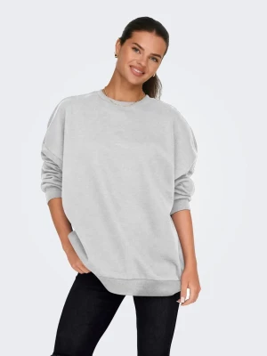 Only Naisten Collegepaita, ONLDAZE L/S OVERSIZE O-NECK Vaaleanharmaa