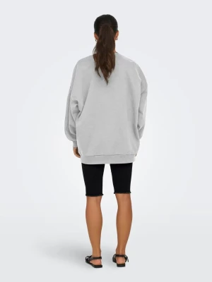 Only Naisten Collegepaita, ONLDAZE L/S OVERSIZE O-NECK Vaaleanharmaa