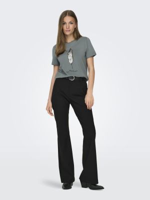 Only naisten housut, ONLTRAVEL MW FLARED PANT TLR Musta