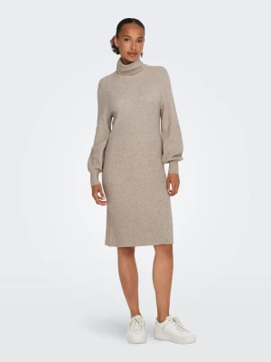 Only naisten mekko, ONLSASHA LS ROLLNECK DRESS Vaalea Beige