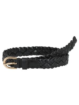 Pieces yvö, PCAVERY LEATHER BRAIDED SLIM BELT  Musta