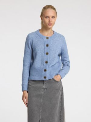 Selected Femme naisten neuletakki, SLFSIA RAS LS KNIT CARDIGAN Vaaleansininen