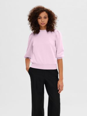 Selected Femme Naisten Pusero, SLFTENNY 3/4 SWEAT TOP NOOS Vaaleanpunainen