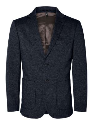 Selected Miesten Bleiseri, SLIM AITOR JERSEY BLAZER NOS Sininen Kuosi