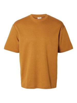 Selected miesten t-paita, LOOSE OSCAR SS O-NECK Oranssi