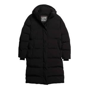 Superdry Naisten Takki, Hooded Longline Puffer Coat Musta