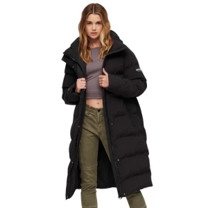 Superdry Naisten Takki, Hooded Longline Puffer Coat Musta