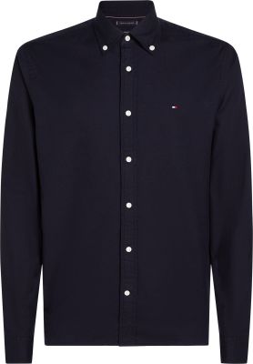 Tommy Hilfiger Miesten Kauluspaita, FLEX BRUSHED SOLID RF SHIRT Tummansininen