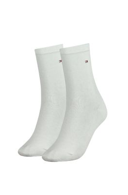 Tommy Hilfiger Naisten Sukat, SOCK CASUAL 2PK SHINY Luonnonvalkoinen