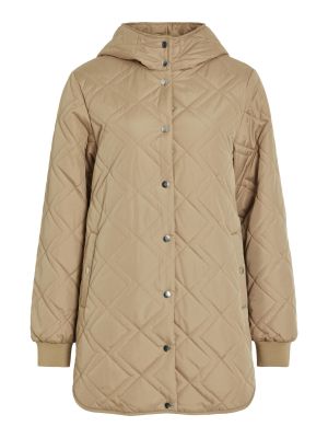 Vila Naisten Takki, VIJADE LS HOODED JACKET Vaalea Beige