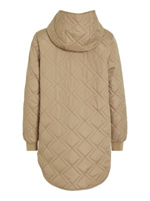 Vila Naisten Takki, VIJADE LS HOODED JACKET Vaalea Beige