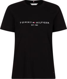 Tommy Hilfiger Naisten T Paita New Th Ess Hilfiger Ss Musta Kekale